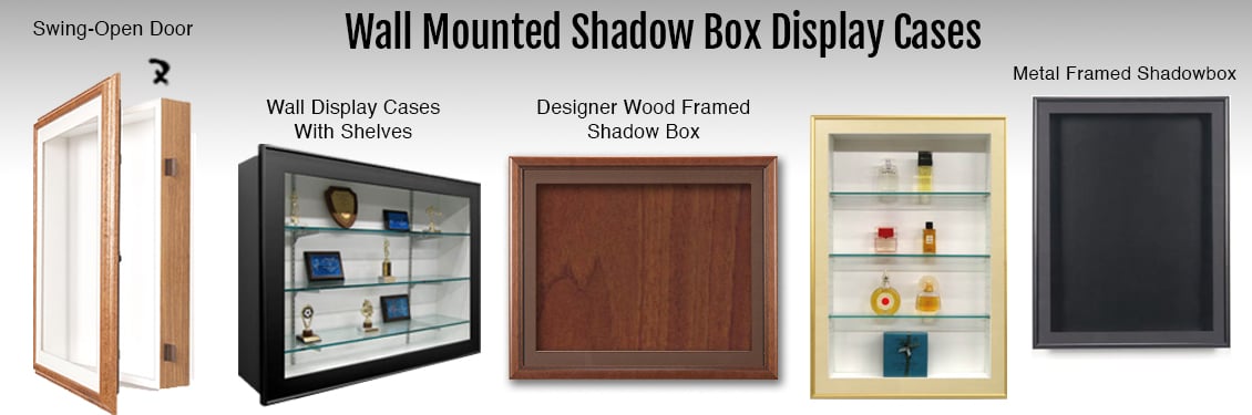 Hinged door CDSC16 Large Wall Display Case Shadow Box Cabinet for collectibles 