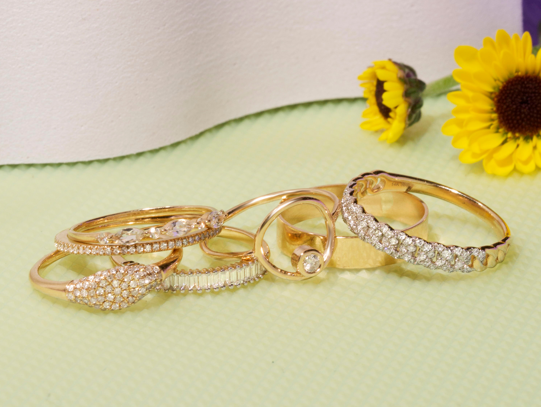 Solid Gold, Gemstone, and Diamond Rings