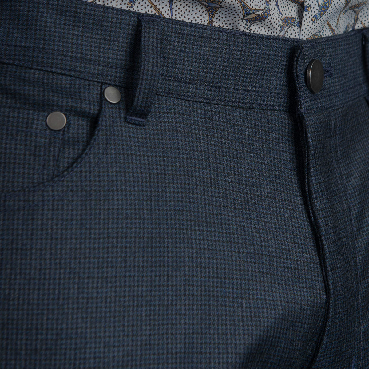 Novara Tan Stretch Slub Cotton 5-Pocket - Custom Fit Pants