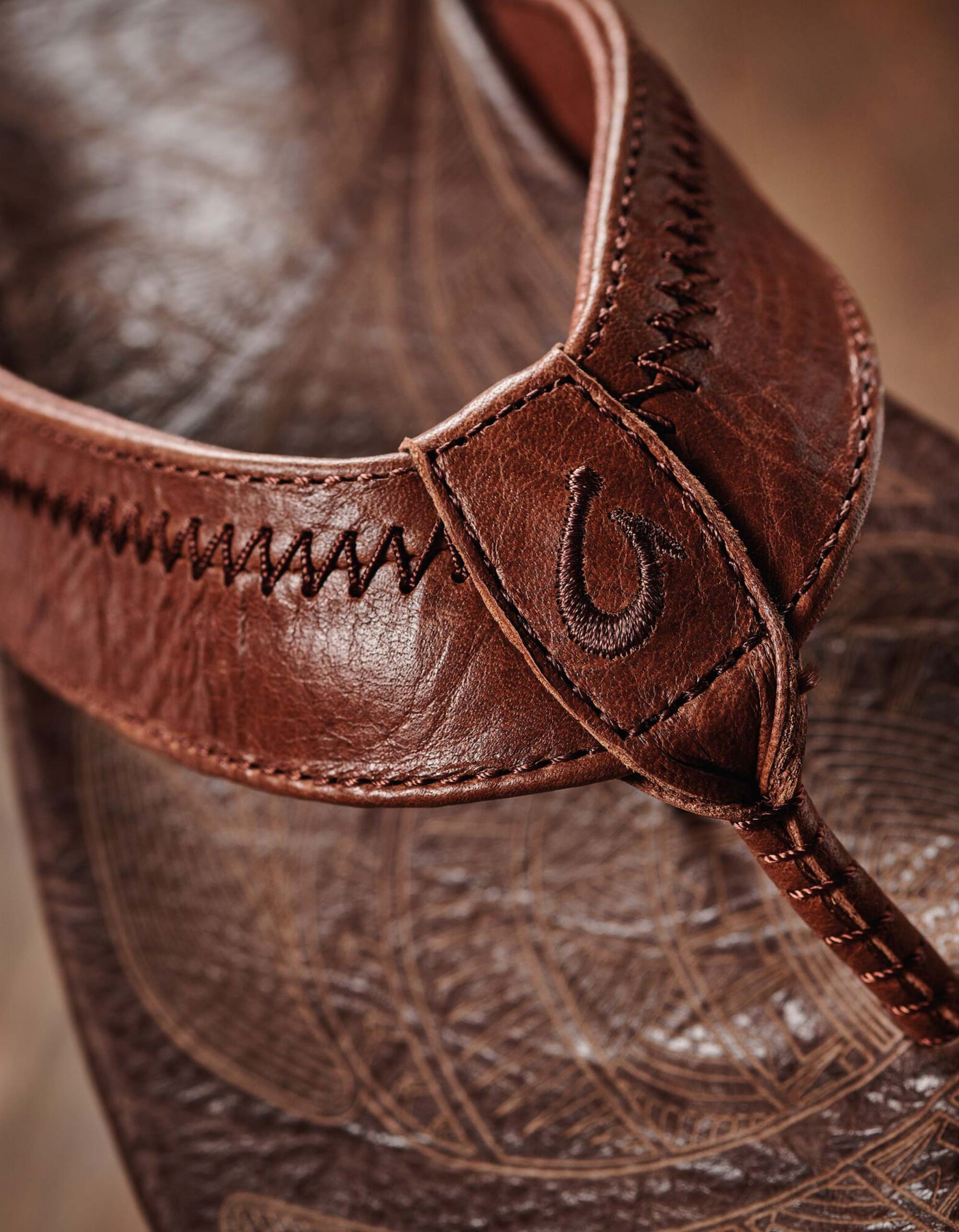 OluKai Hiapo Lava Rock Men’s Leather Beach Sandals