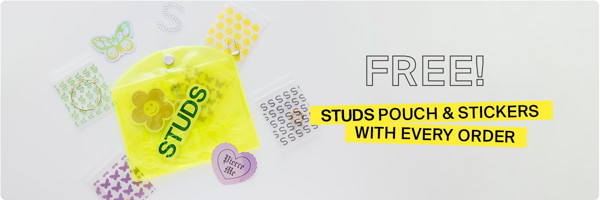 FREE STUDS POUCH & STICKERS WITH EVERY ORDER