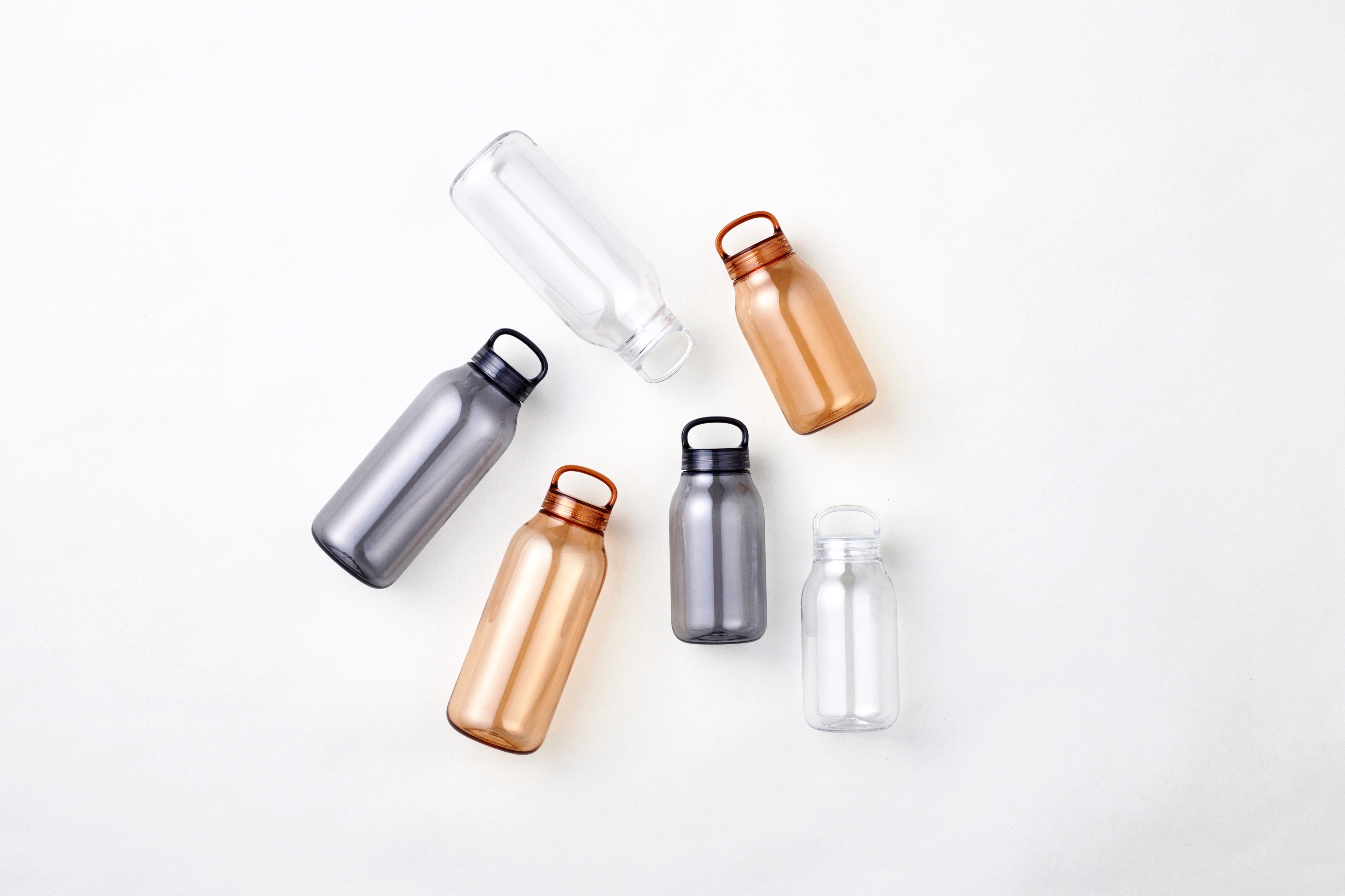  WATER BOTTLE 400ml and 500ml collection in amber, clear, and smoke  