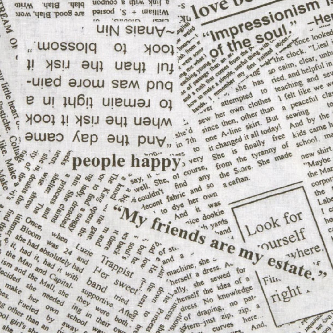 quilt fabric with Words, Numbers & Text on it.