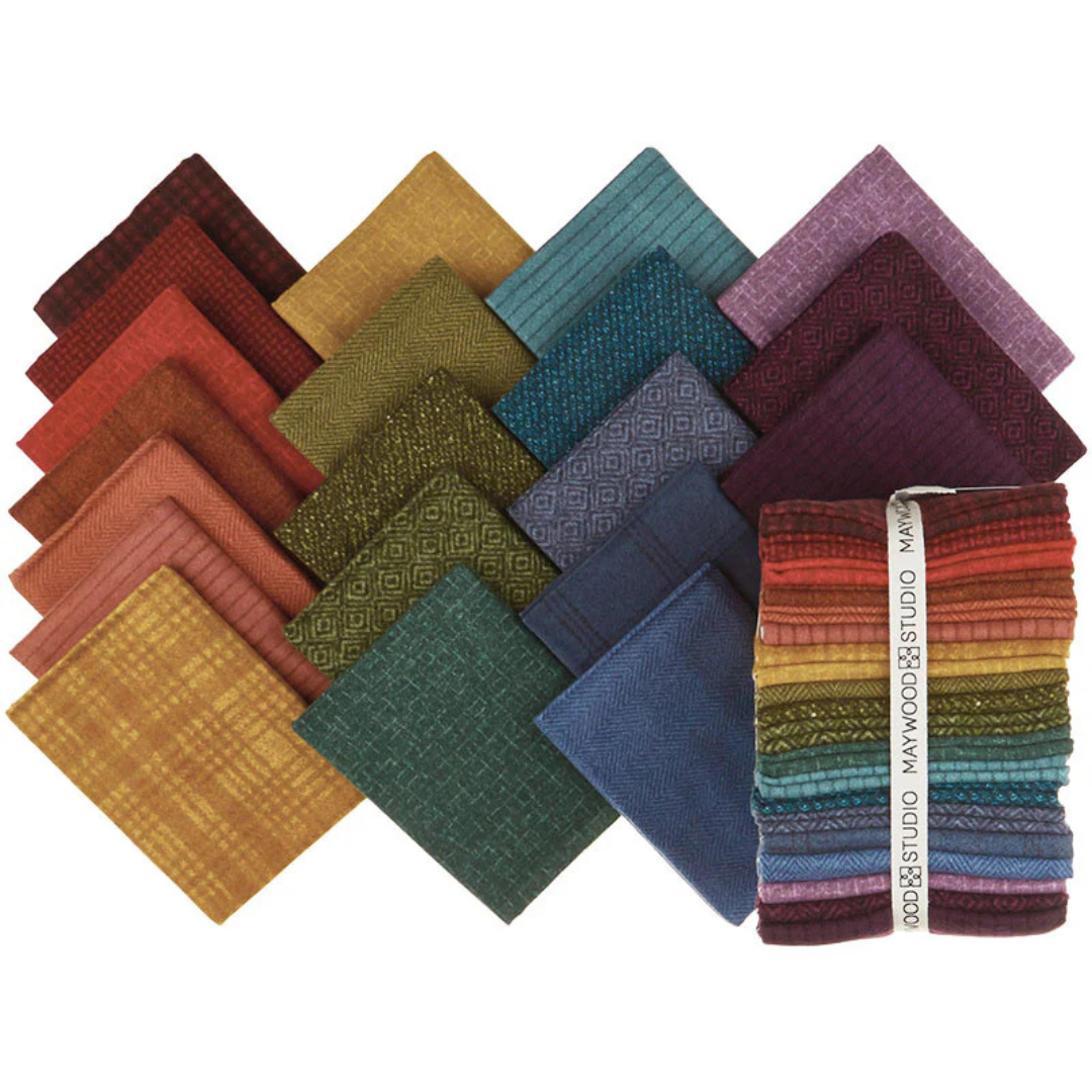 a variety of fat quarter fabrics from the Woolies Flannel fabric collection.