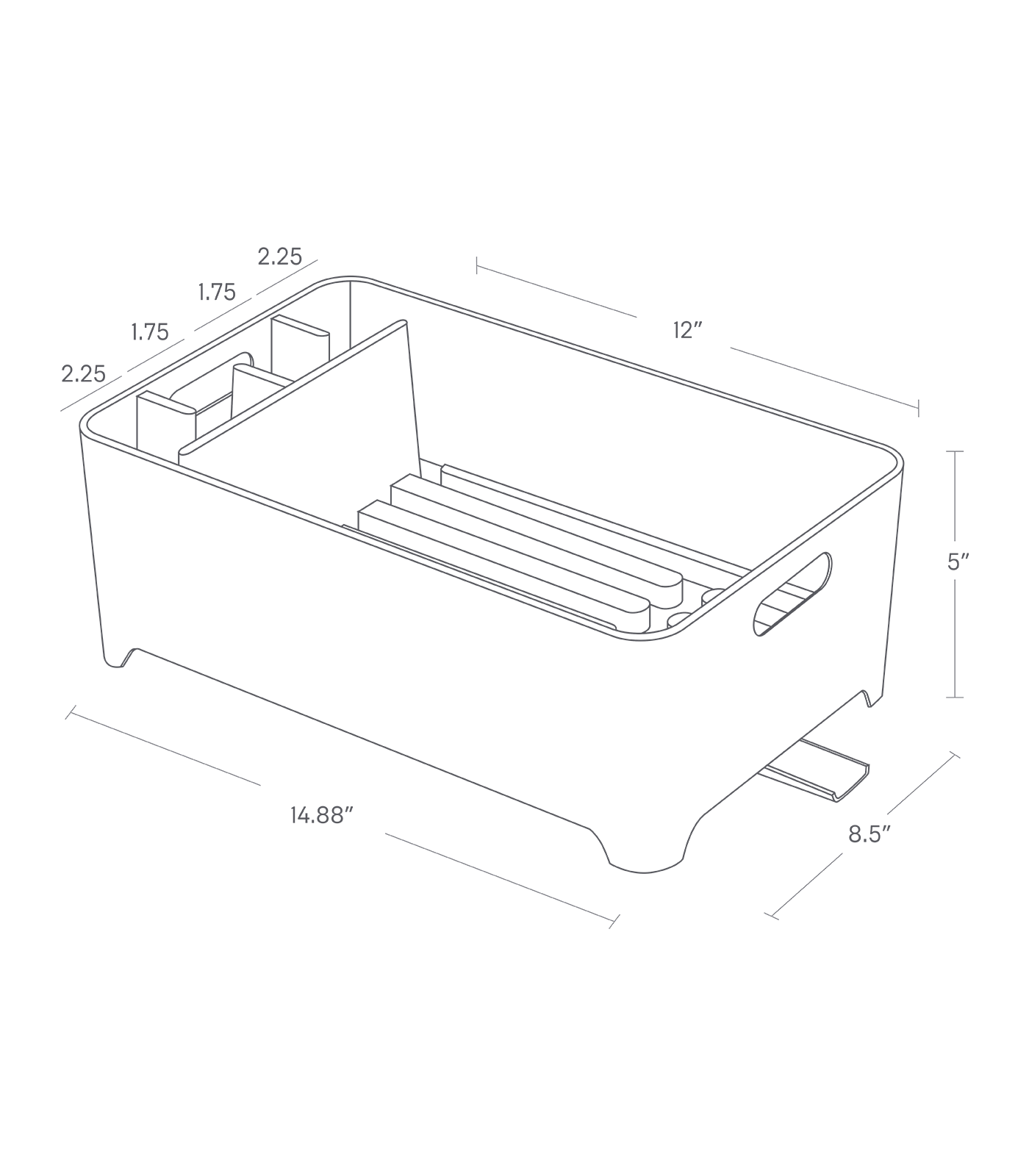 Dimension image for Dish Rack showing a total height of 5