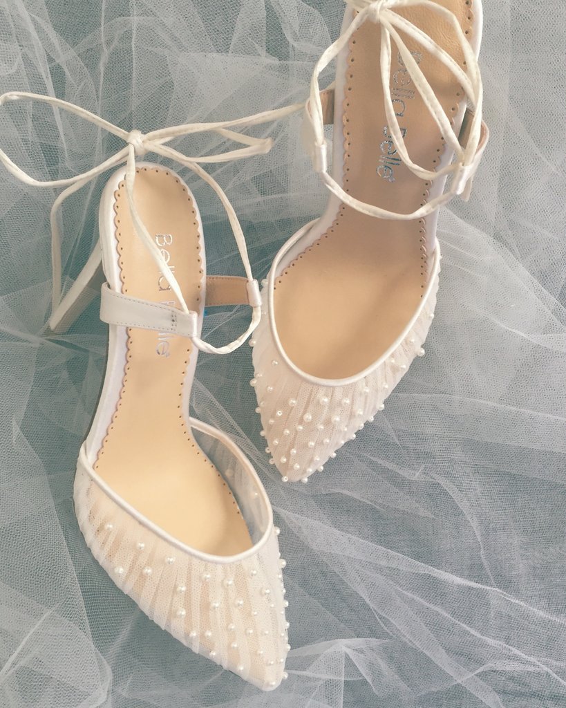 Valentina Pleated Tulle and Pearl Ivory 