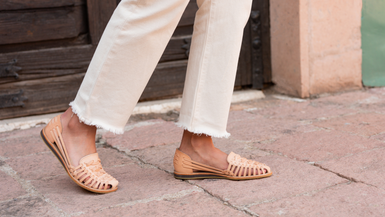Nisolo Women's Huarache Sandal Natural Vachetta