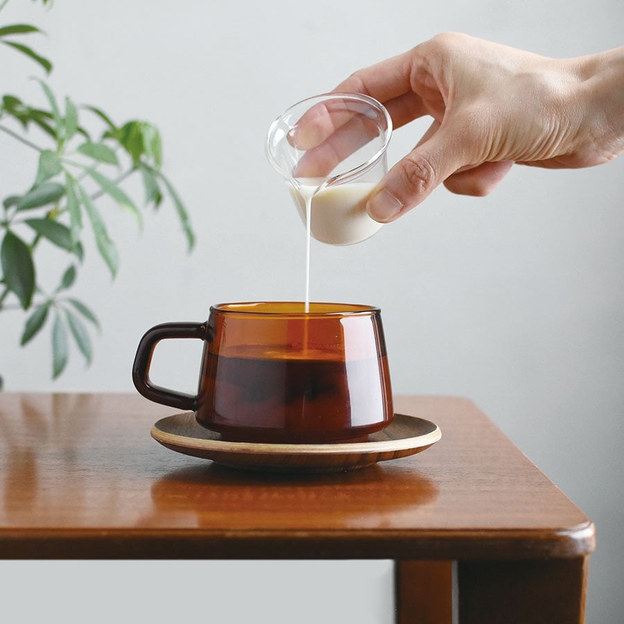 KINTO SEPIA CUP & SAUCER 270ML AMBER