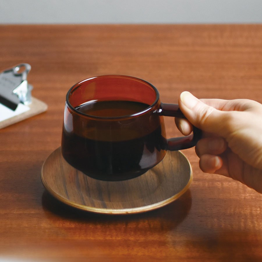 KINTO SEPIA NONSLIP SAUCER 130MM TEAK