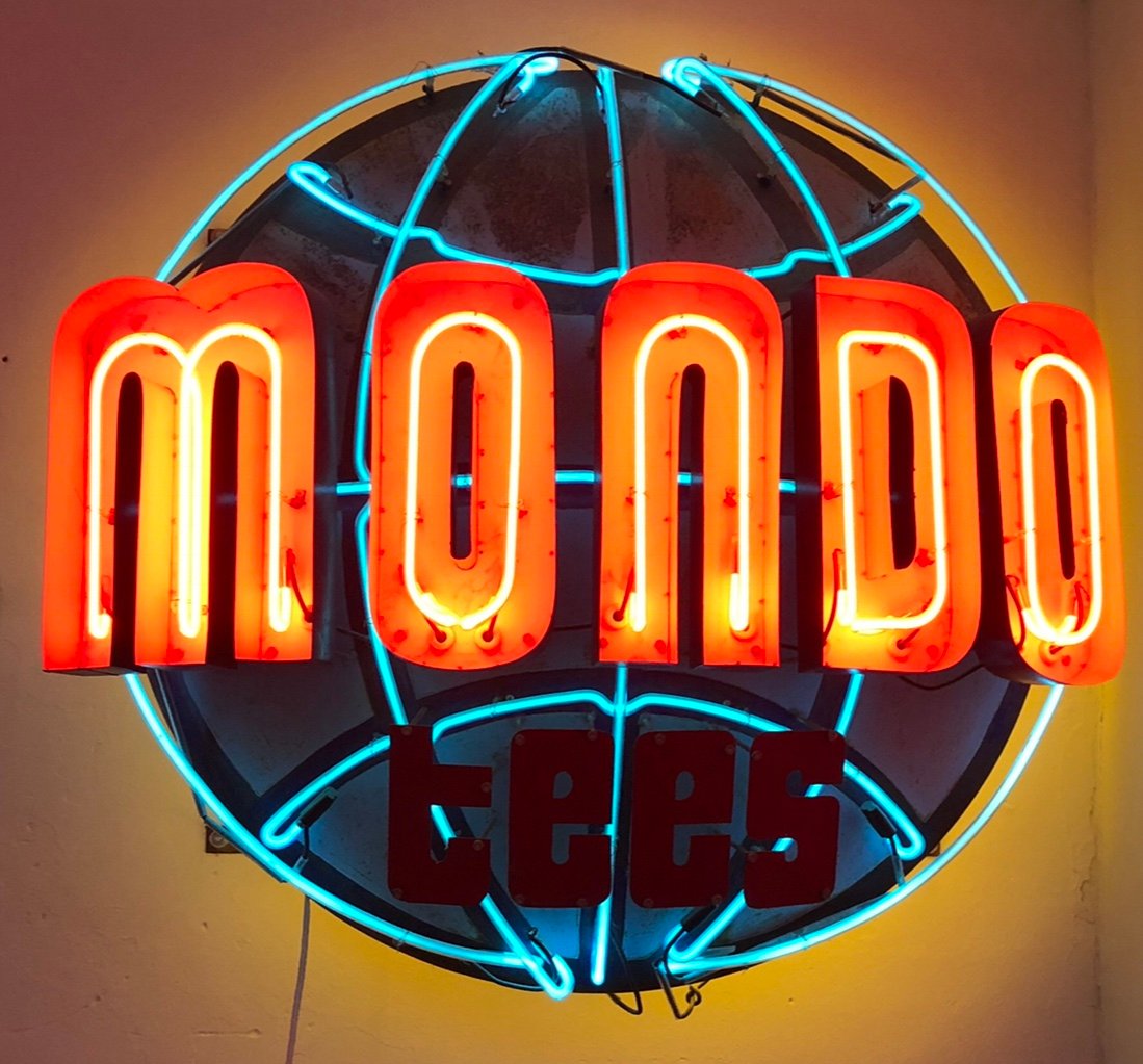 The first neon sign for Mondo