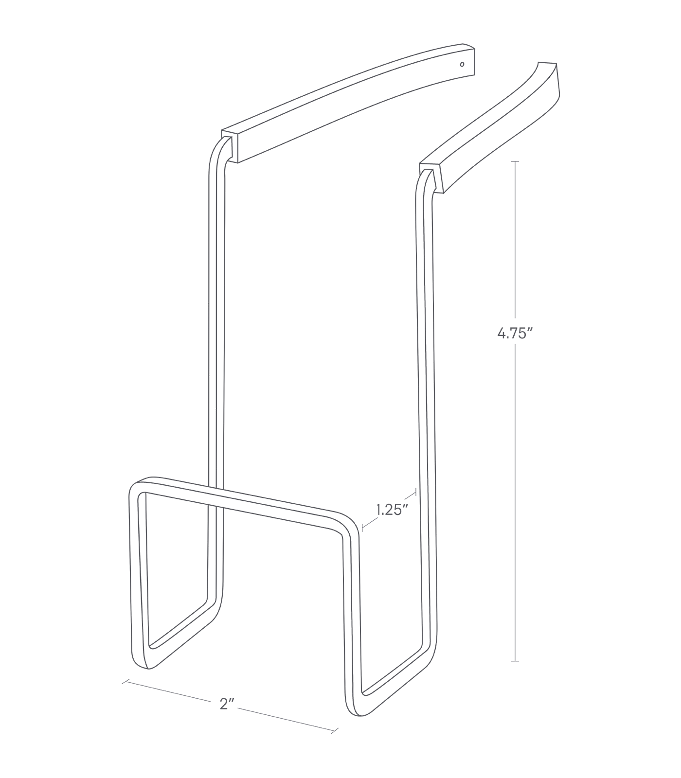 Dimension image for Faucet-Hanging Sponge Holder showing length of 2