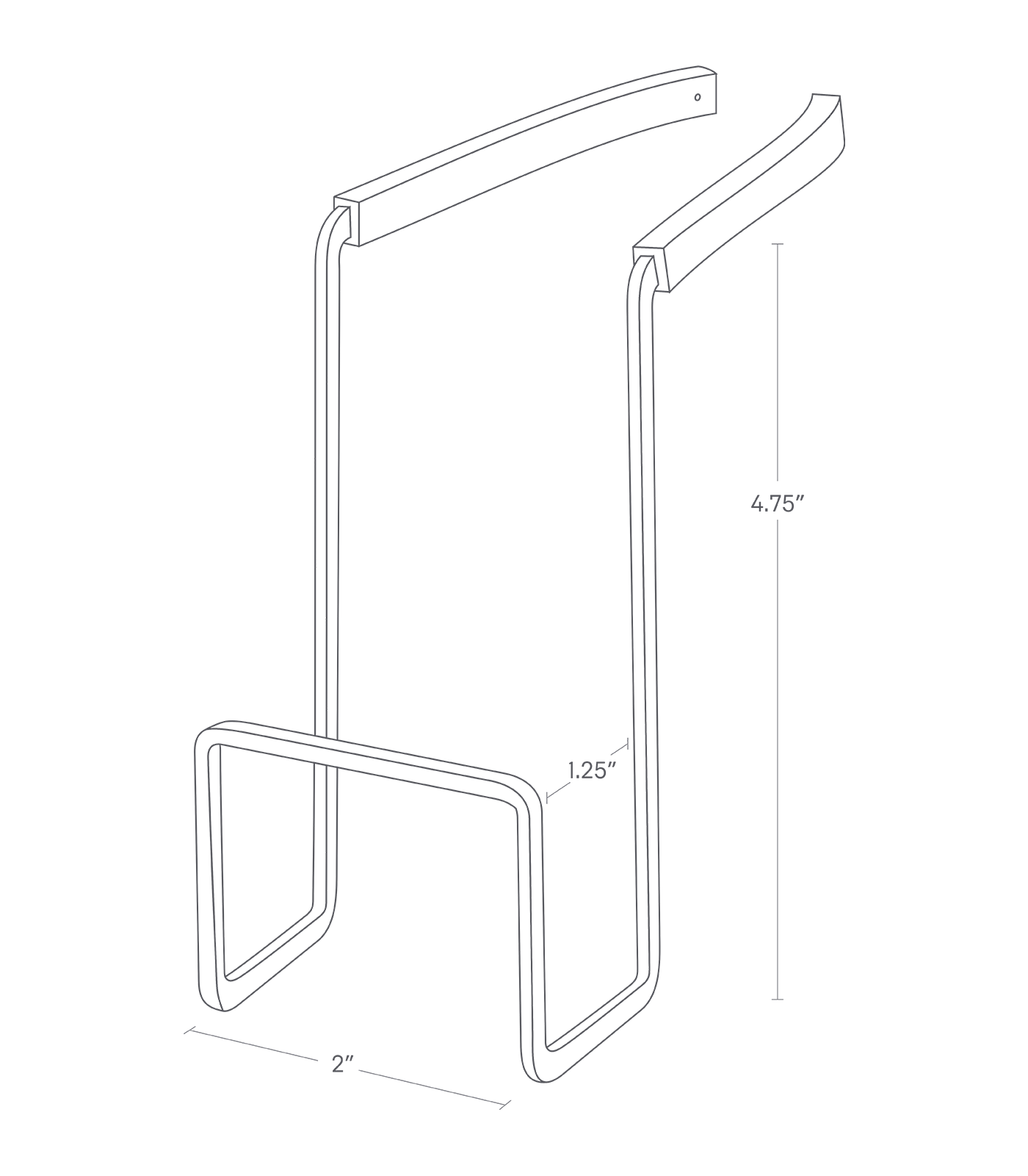 Dimension image for Faucet-Hanging Sponge Holder showing length of 2
