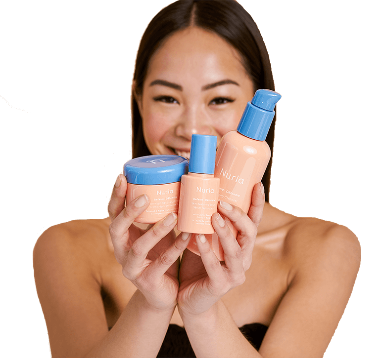 Products in the Defend Collection lift away dullness, protect, and restore your skin’s radiance.