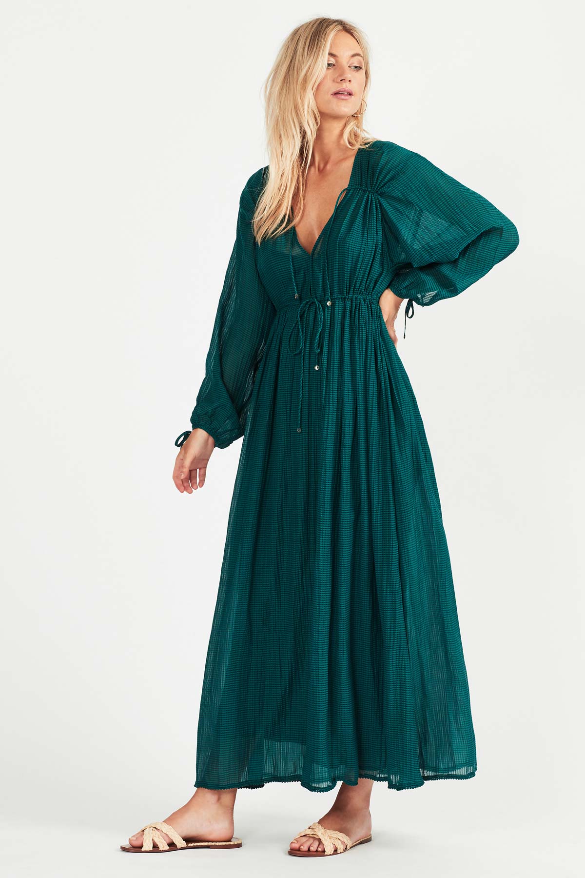 emerald maxi skirt