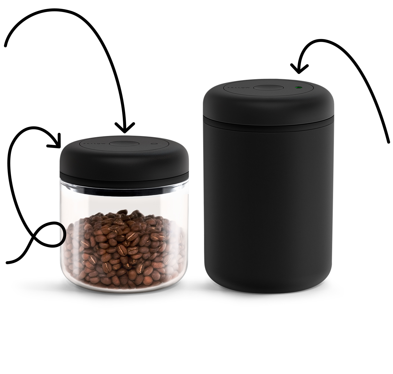 Fellow Atmos Vacuum Coffee Canister & Food Storage Container - Airtigh –  Mochalino