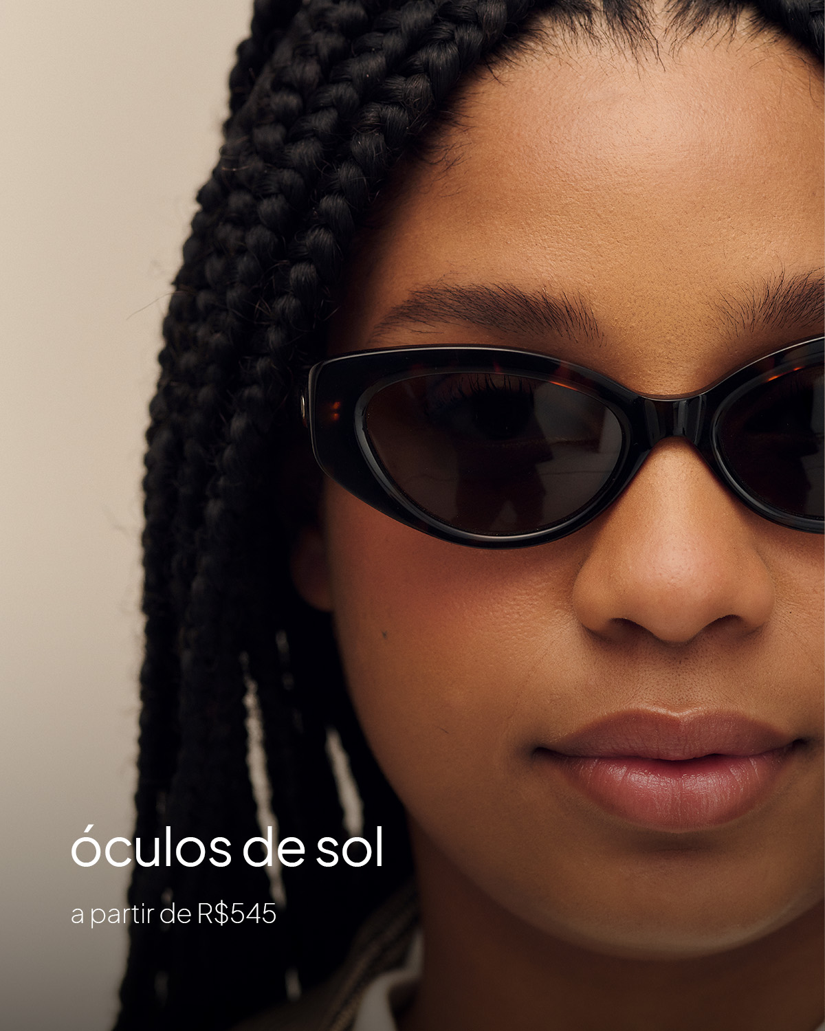 Representação para a coleção: Óculos de Sol Feminino