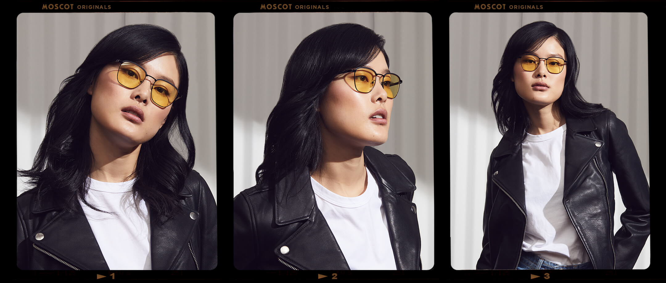  Model is wearing The MISH SUN in Black in size 51 with Yellow Glass Lenses 