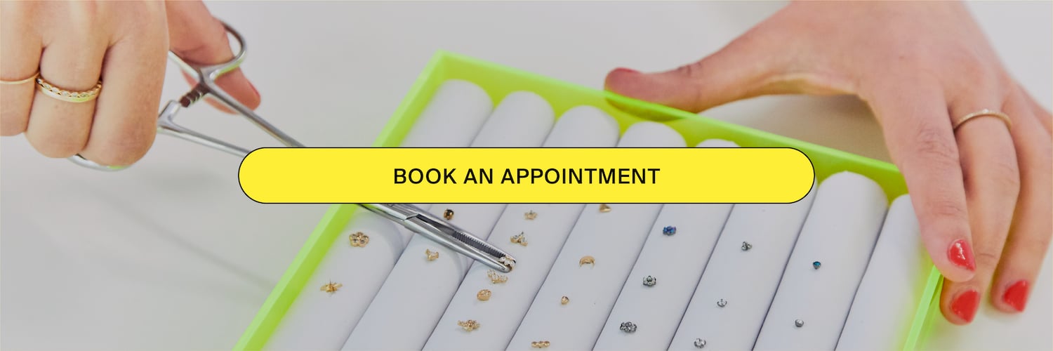 BOOK AN APPOINTMENT button in yellow that links to the locations page.