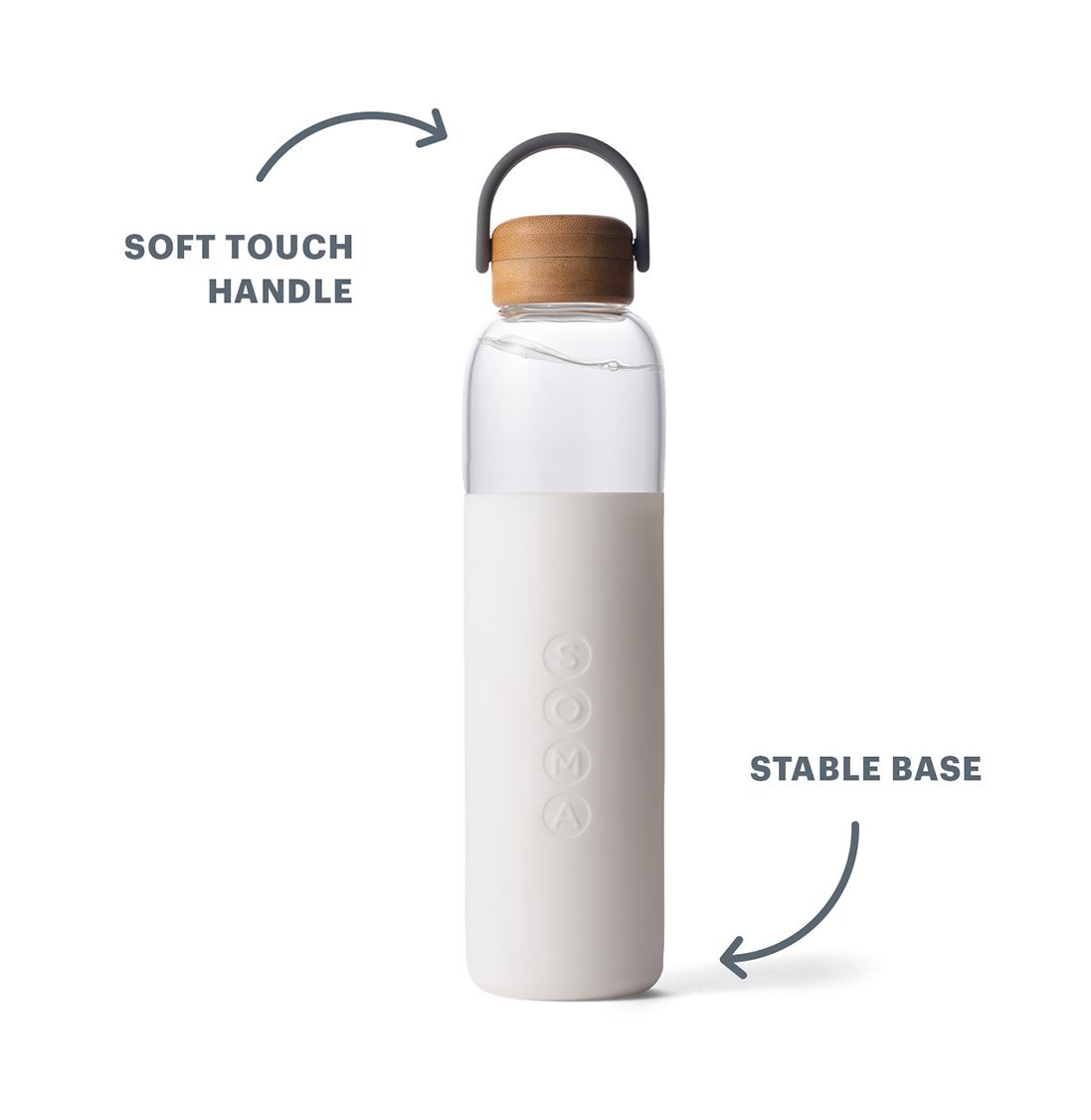 Soma 25 oz. Glass Water Bottle with Silicone Sleeve