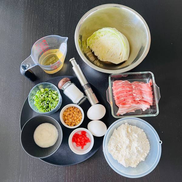 Osaka Okonomiyaki ingredients