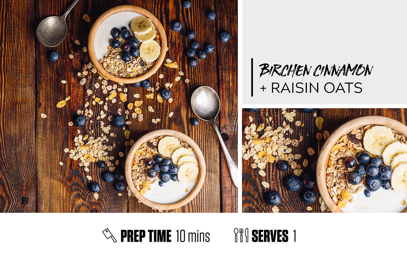 Bircher Cinnamon and Raisin Oats