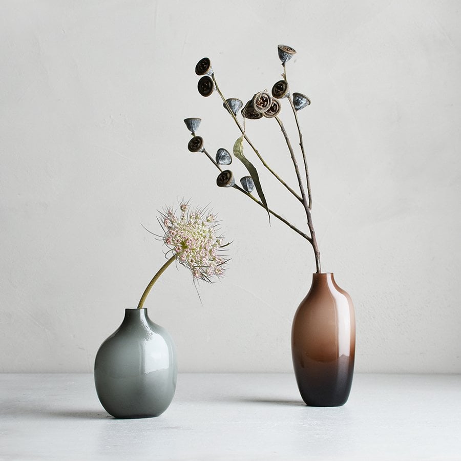 KINTO SACCO VASE GLASS 03 BROWN