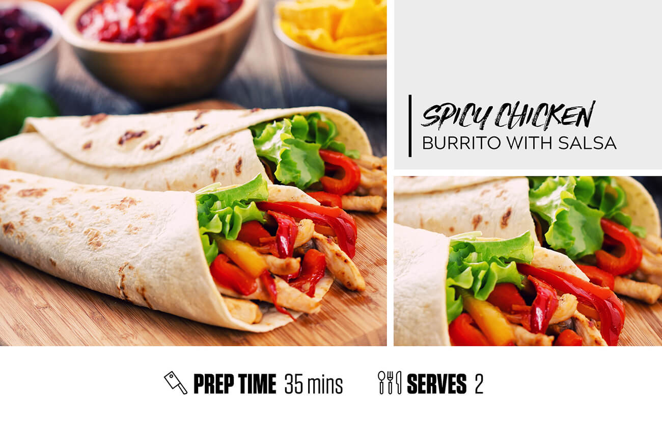 Spicy Chicken Burrito with Salsa Switch Nutrition