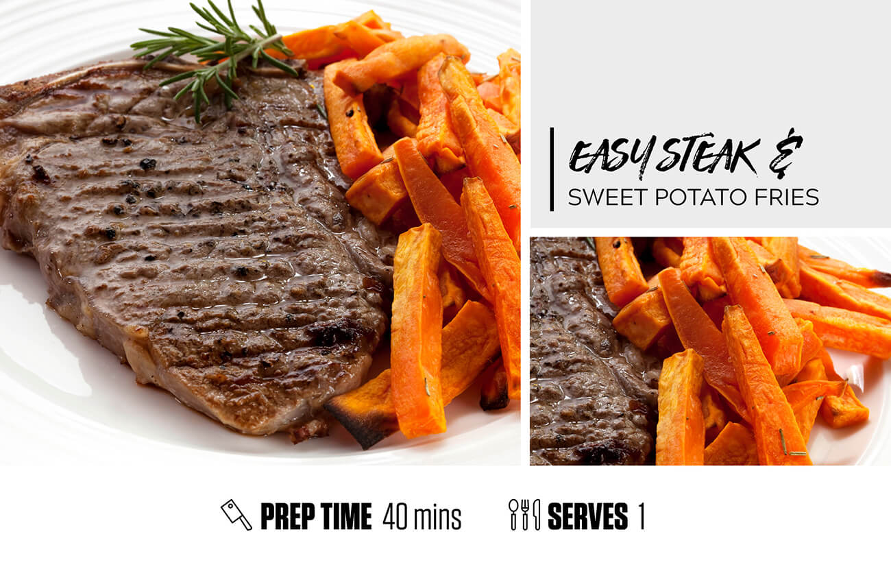 Quick Steak and Sweet Potato Fries