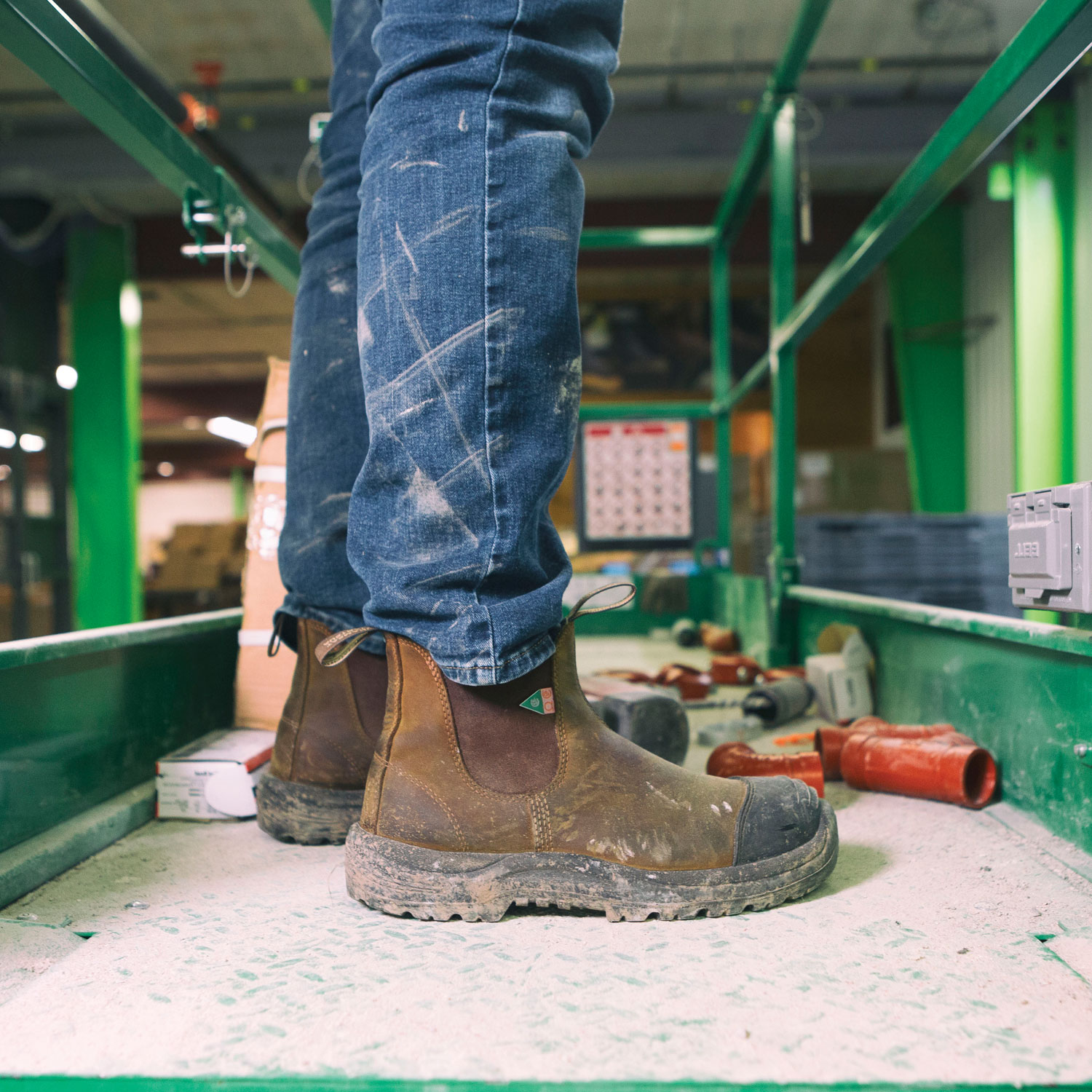 Blundstone 169 Work Safety Boot Rubber Toe Cap Saddle Brown