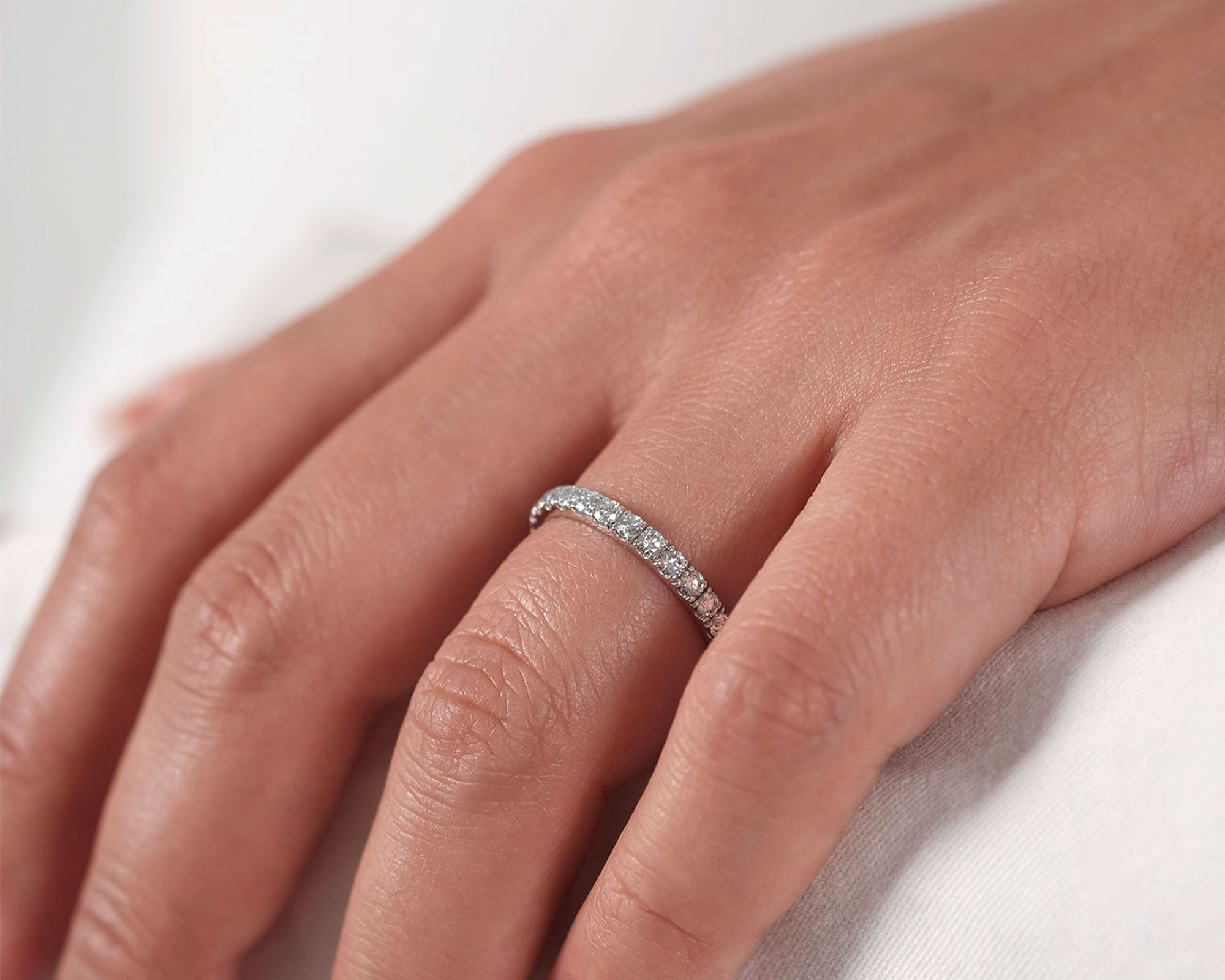 Josie Half-Eternity Wedding Ring, Half Eternity, 2 Carat, 14K White Gold –  Best Brilliance