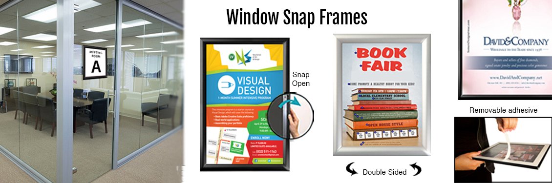 2-Sided Window Display Black 20x30 Snap Frame 1 Wide Sign Frame –  Displays4Sale