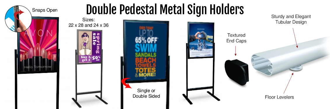 Double-Pedestal-Metal-Sign-Holders