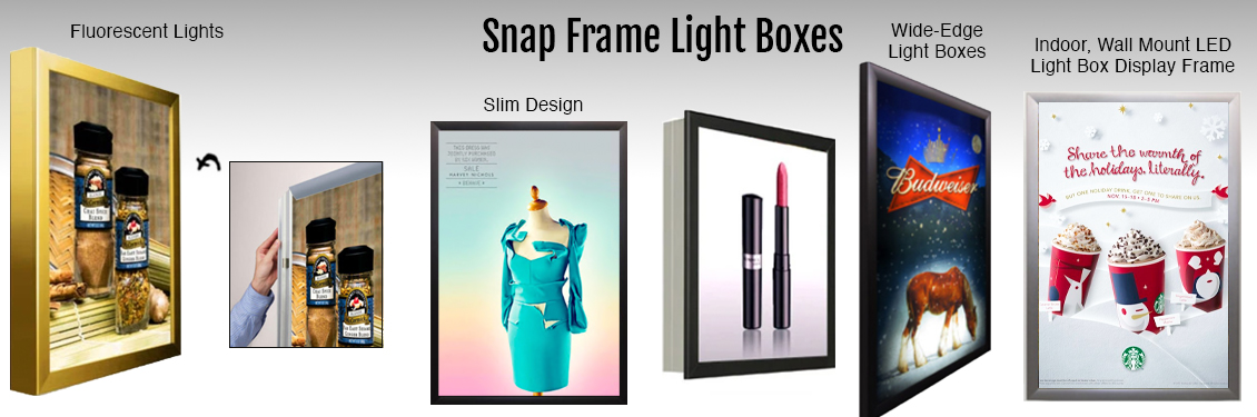 Illuminated Slim LED 30x40 Light Box Snap Open Frame Silver Finish –  LightBoxes4Sale