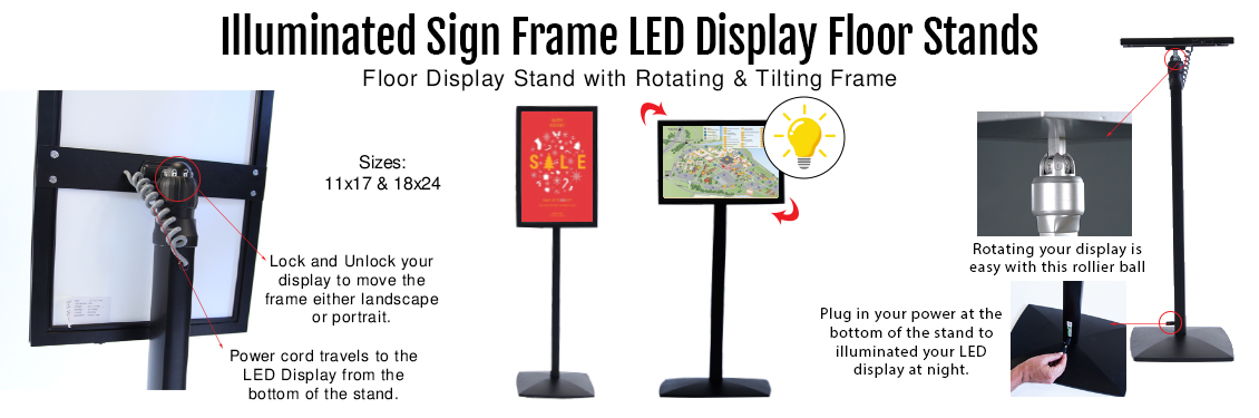 Illuminated-Sign-Frame-LED-Display-Floor-Stands