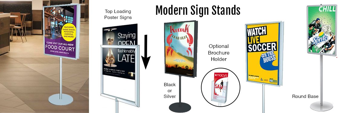 Modern Mount Floor Poster Board Display Stand