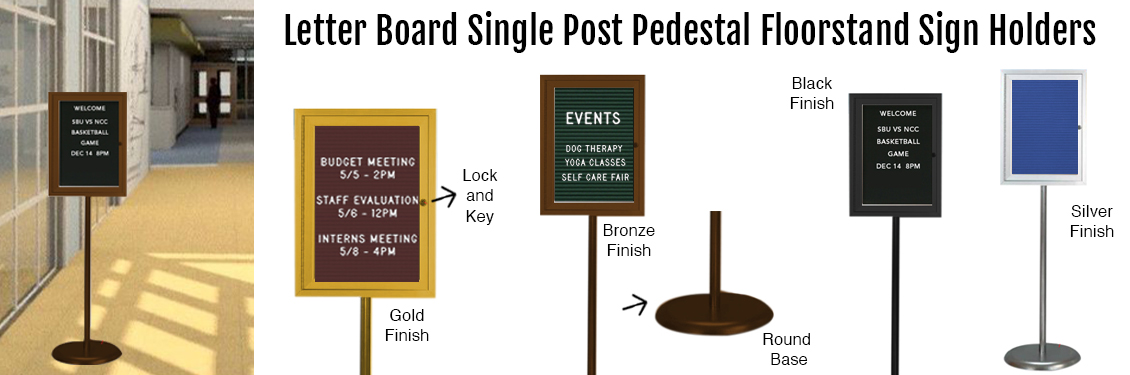 Letter-Board-Single-Post-Pedestal-Floorstand-Sign-Holders