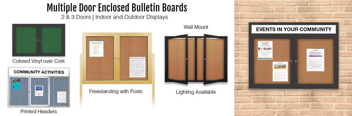 Multiple-Door-Enclosed-Bulletin-Boards