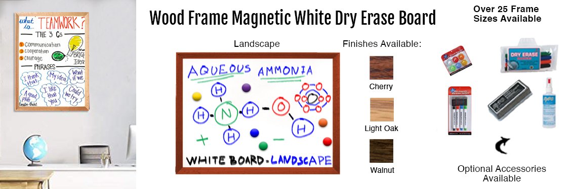 Wood-Frame-Magnetic-White-Dry-Erase-Board