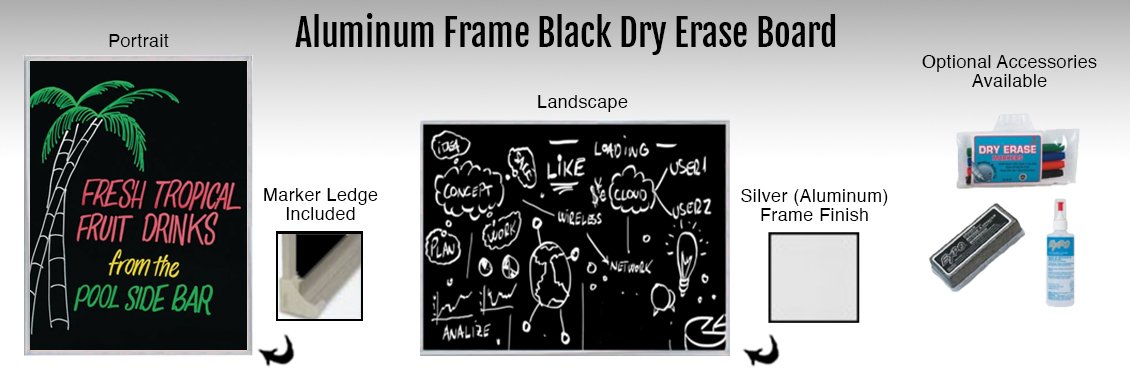Aluminum-Frame-Black-Dry-Erase-Board