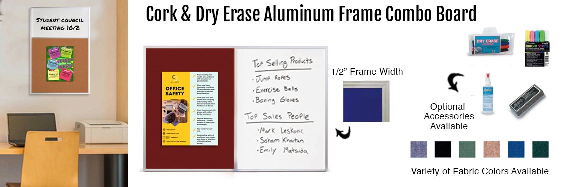 Cork--Dry-Erase-Aluminum-Frame-Combo-Board