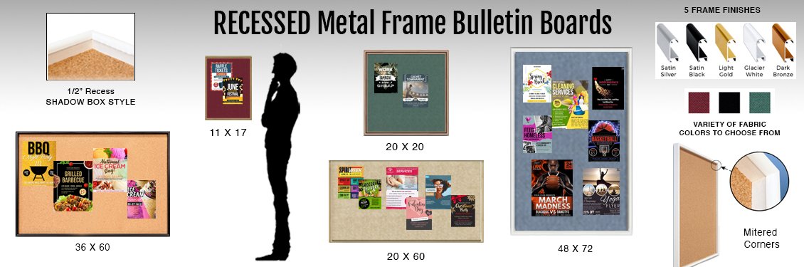 RECESSED-Metal-Frame-Bulletin-Boards