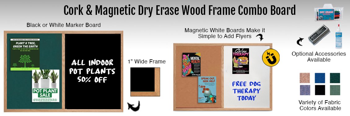 Cork--Magnetic-Dry-Erase-Wood-Frame-Combo-Board