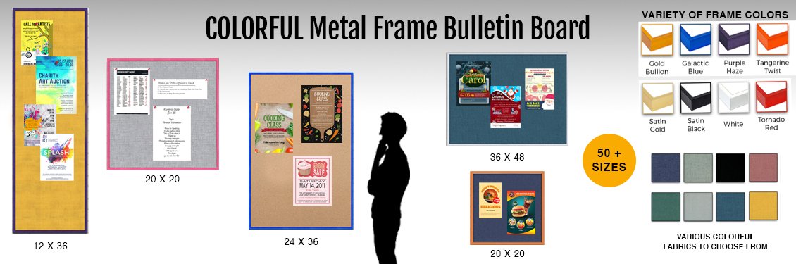 COLORFUL-Metal-Frame-Bulletin-Board