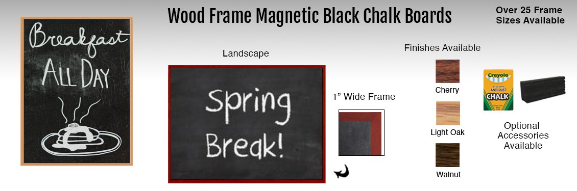 Wood-Frame-Magnetic-Black-Chalk-Boards