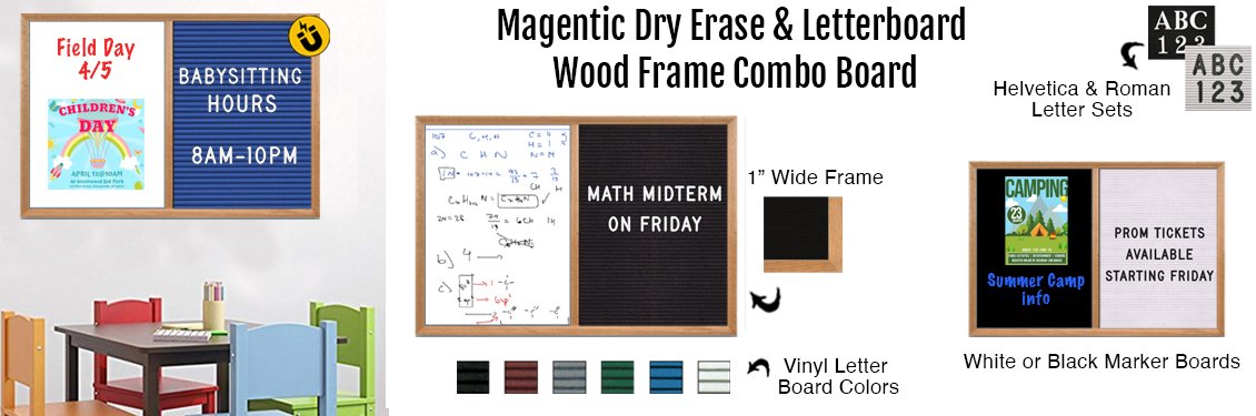 Magentic-Dry-Erase--Letterboard-Wood-Frame-Combo-Board