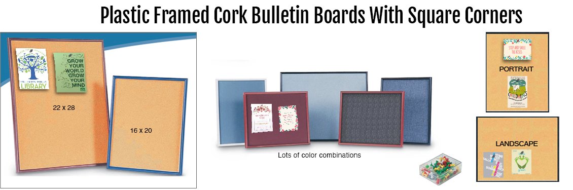 Plastic-Framed-Cork-Bulletin-Boards-With-Square-Corners