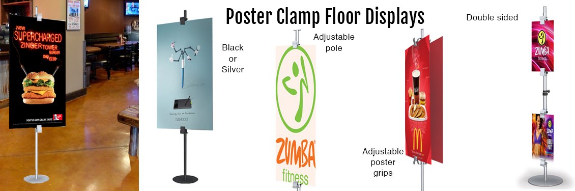 Poster-Clamp-Floor-Displays
