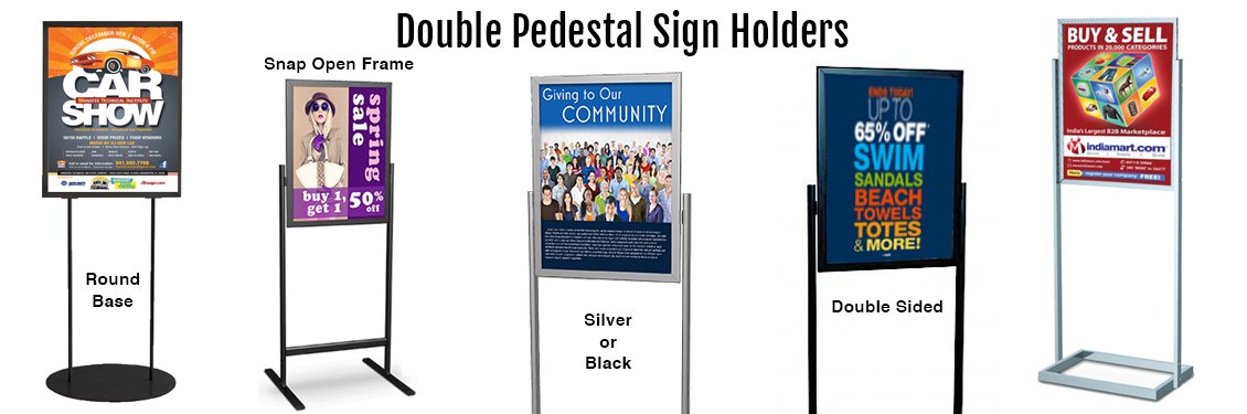 24x36 Poster Sign Stand with Snap Open (2) Sign Frames (Double Sided)