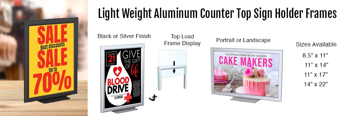 Light-Weight-Aluminum-Counter-Top-Sign-Holder-Frames