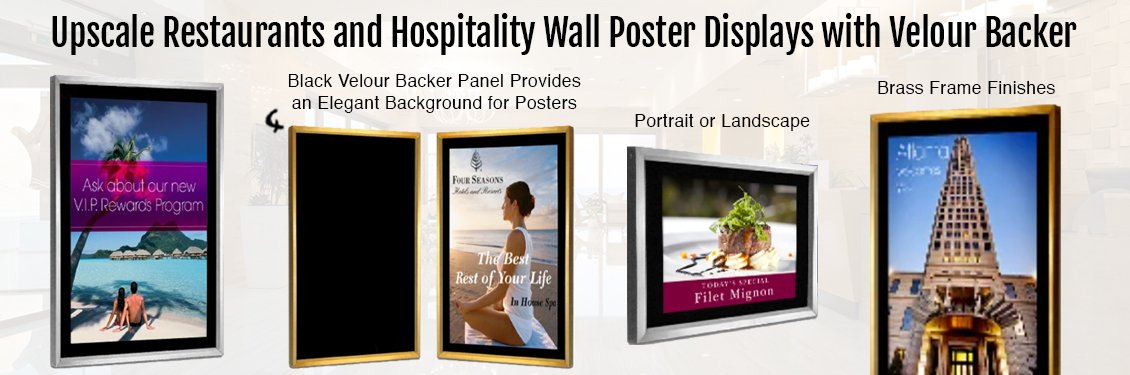 Upscale-Restaurants-and-Hospitality-Wall-Poster-Displays-with-Velour-Backer